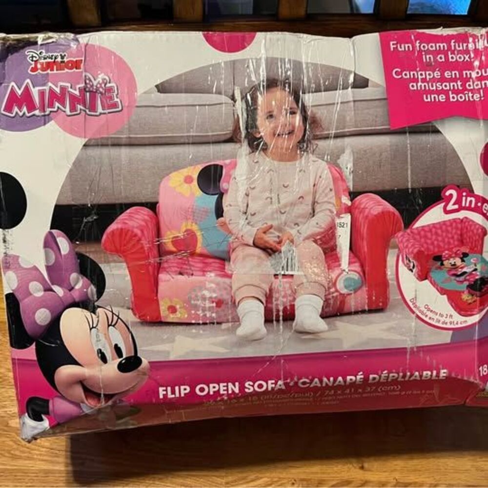 Disney Junior Minnie Mouse Flip Open Sofa 2-in-1 Kids Foam Chair - Picture 2 of 2